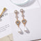 Pearl Earrings Love Rhinestones Long Earrings Women